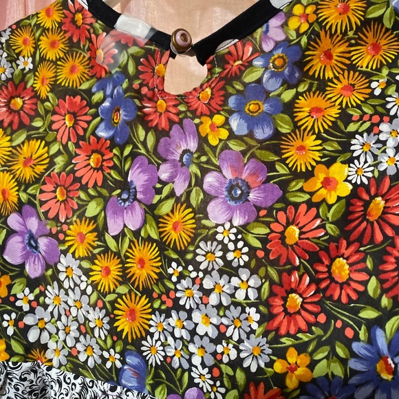 Girls mixed pattern long sleeve dress - Picture 5 of 9